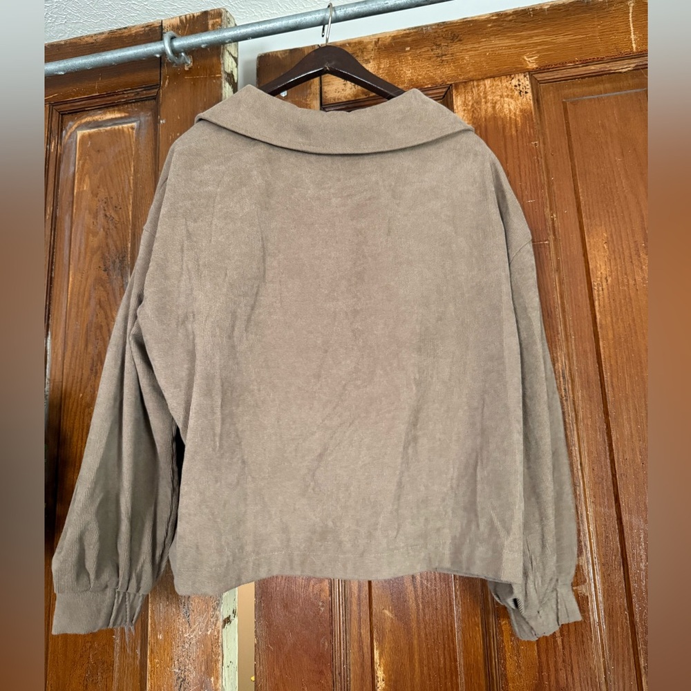 SHEIN Tan Ribbed Jacket - Picture 2 of 4